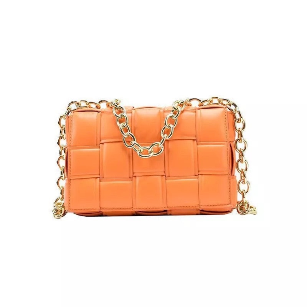 Padded up Chain Handbag (Orange)